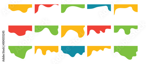 Set of Dividers Shapes for Website. Curve Lines, Drops, Wave Collection of Abstract Design Element for Top, Bottom Page Web Site. Isolated Vector Illustration on white background in eps 10.