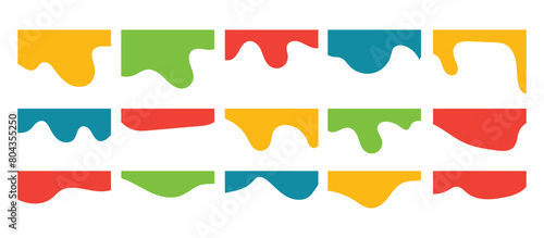 Set of Dividers Shapes for Website. Curve Lines, Drops, Wave Collection of Abstract Design Element for Top, Bottom Page Web Site. Isolated Vector Illustration on white background in eps 10.