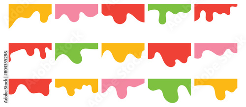 Set of Dividers Shapes for Website. Curve Lines, Drops, Wave Collection of Abstract Design Element for Top, Bottom Page Web Site. Isolated Vector Illustration on white background in eps 10.