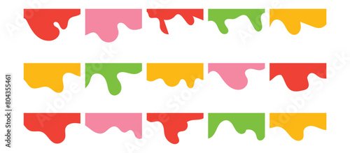 Set of Dividers Shapes for Website. Curve Lines, Drops, Wave Collection of Abstract Design Element for Top, Bottom Page Web Site. Isolated Vector Illustration on white background in eps 10.