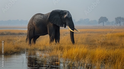 African Bush Elephant (Loxodonta africana) Mother with Calf, Maasai Mara National Reserve, Kenya, Africa Generative AI © Qasim Sumbul