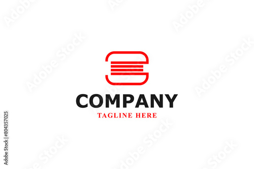 letter b and burger minimal logo