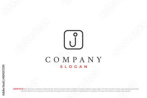 letter j and fishing hook logo