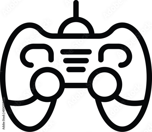 Gamepad controller icon outline vector. Videogame joystick. Digital technology peripheral photo