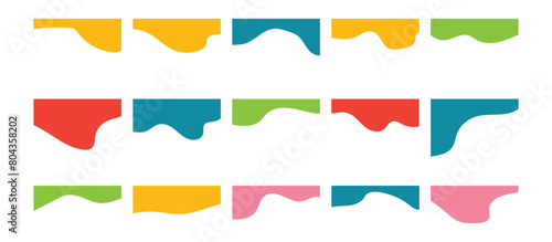 Compilation of assorted shapes for web page headers or footers. Design template serving as a separator on a landing page. Heading depicted in a flat vector style for web and template in eps 10.