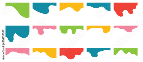 Compilation of assorted shapes for web page headers or footers. Design template serving as a separator on a landing page. Heading depicted in a flat vector style for web and template in eps 10.