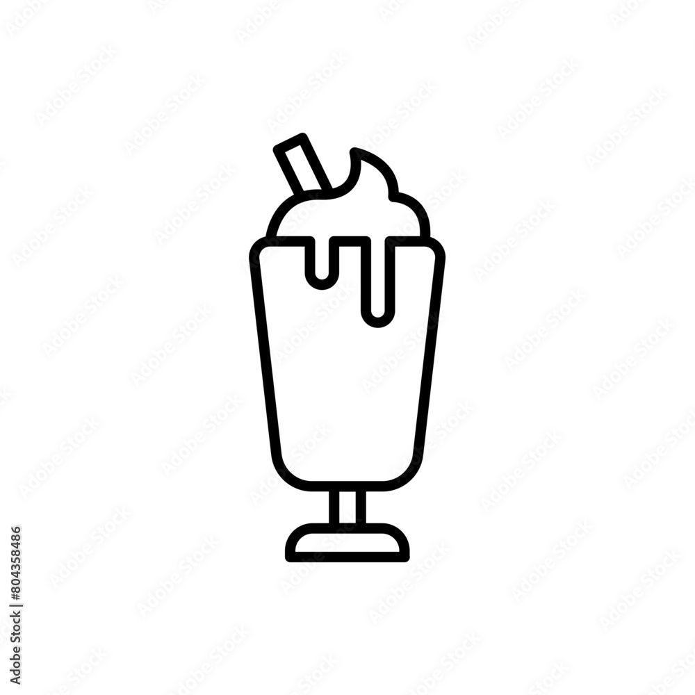 Obraz premium Milkshake outline icons, minimalist vector illustration ,simple transparent graphic element .Isolated on white background