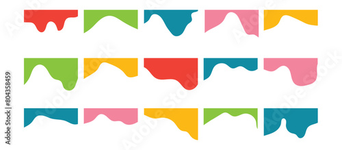 Compilation of assorted shapes for web page headers or footers. Design template serving as a separator on a landing page. Heading depicted in a flat vector style for web and template in eps 10.