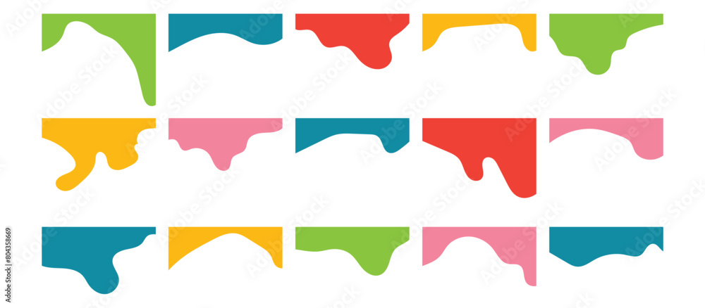 Compilation of assorted shapes for web page headers or footers. Design template serving as a separator on a landing page. Heading depicted in a flat vector style for web and template in eps 10. Compilation of assorted shapes for web page headers or footers. Design template serving as a separator on a landing page. Heading depicted in a flat vector style for web and template in eps 10.