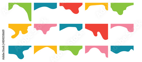 Compilation of assorted shapes for web page headers or footers. Design template serving as a separator on a landing page. Heading depicted in a flat vector style for web and template in eps 10.