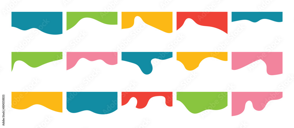 Compilation of assorted shapes for web page headers or footers. Design template serving as a separator on a landing page. Heading depicted in a flat vector style for web and template in eps 10. Compilation of assorted shapes for web page headers or footers. Design template serving as a separator on a landing page. Heading depicted in a flat vector style for web and template in eps 10.