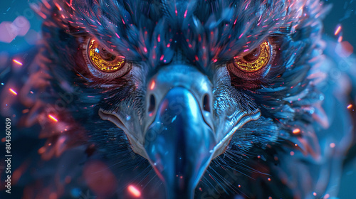 The majestic gaze of the phoenix, its piercing eyes filled with wisdom and power