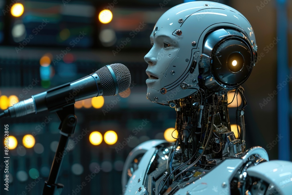 Futuristic Voice Capture: Robot in Studio Environment Futuristic Voice Capture: Robot in Studio Environment