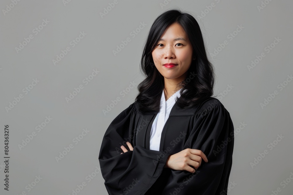 Asian Judge Exudes Authority in Full-Length Portrait Asian Judge Exudes Authority in Full-Length Portrait