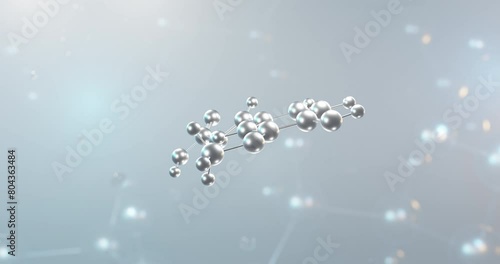 Ferulic acid rotating 3d molecule, molecular structure of phenol antioxidants, seamless video photo