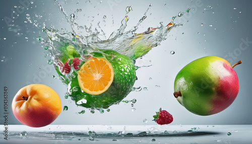 Refreshing Orange Splash: An image capturing the vibrant orange fruit immersed in water, creating a refreshing splash
