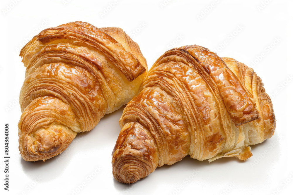 Croissants, golden and flaky
