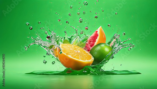 Refreshing Orange Splash: An image capturing the vibrant orange fruit immersed in water, creating a refreshing splash