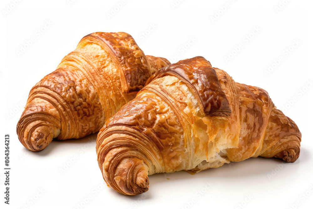 Croissants, golden and flaky