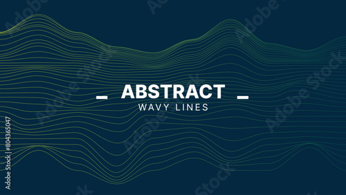 Abstract blue background with wavy lines