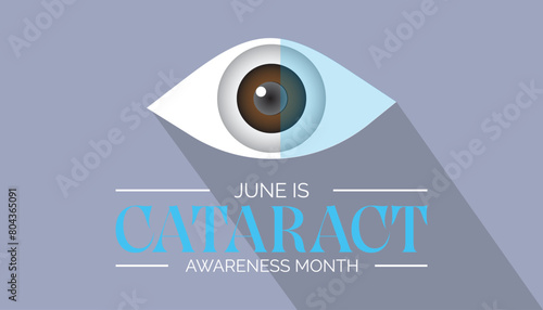 Cataract Awareness Month every year in June. Template for background, banner, card, poster with text inscription. © Rabin
