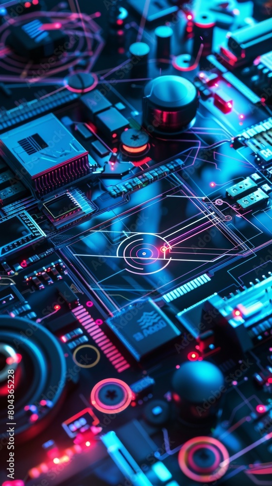 technology gadgets background 3d style. technology gadgets background 3d style.