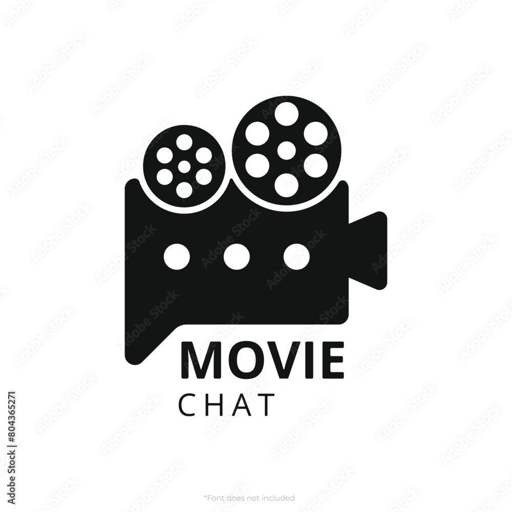 A camera + chat combination logo A camera + chat combination logo