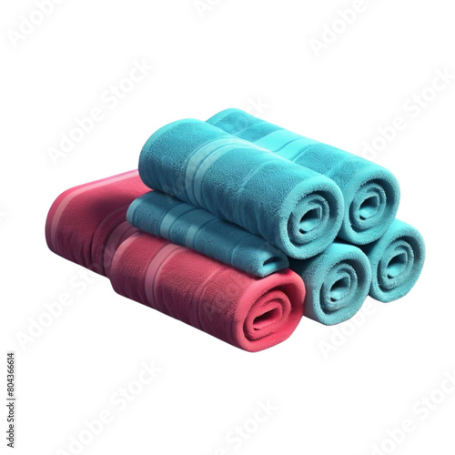 Fresh Rolled Towels on Marble in Spa Setting on Isolated transparent background png. generated with AI