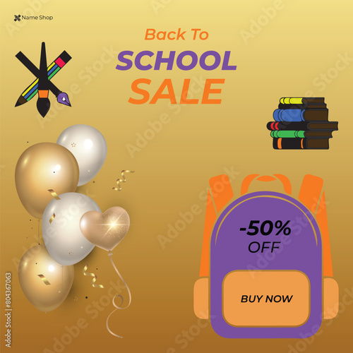 School admission social media post banner template