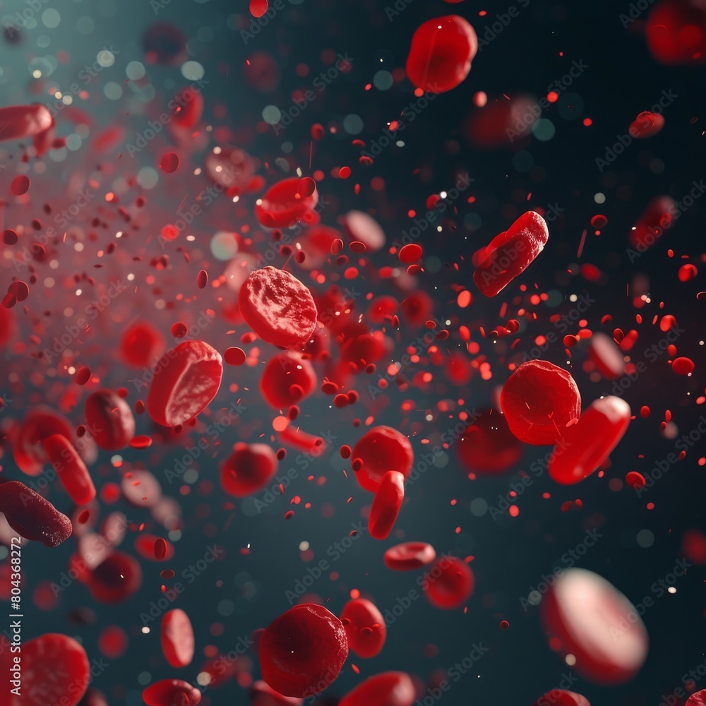 red blood cells flowing through vein red blood cells flowing through vein