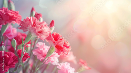 Red and Pink Carnations Background 
