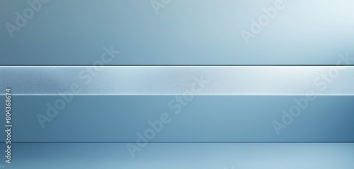 A smooth, icy blue wall background, accented with a horizontal strip of frosted glass that diffuses light, creating a cool, serene atmosphere perfect for a modern, minimalist workspace. 32k,