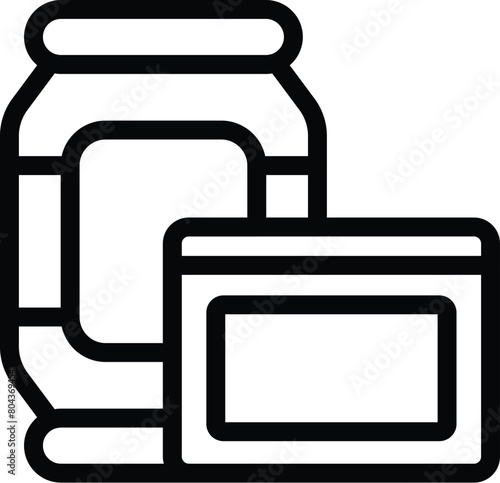 Plastic waste segregation icon outline vector. Reuse microplastic material. Garbage segregation bin