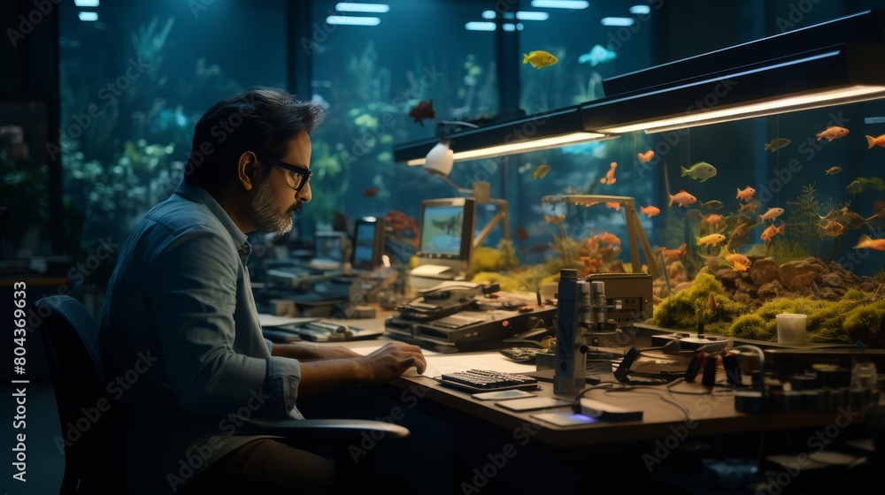 Indian game designer crafting characters in diverse office for adventure video game development Indian game designer crafting characters in diverse office for adventure video game development