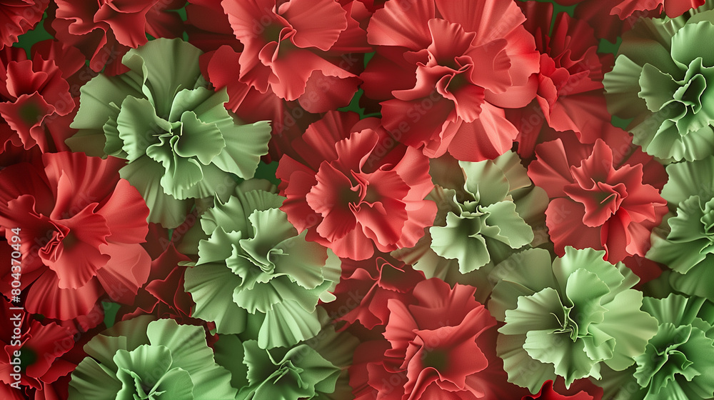 Red and Green Carnation Background Red and Green Carnation Background