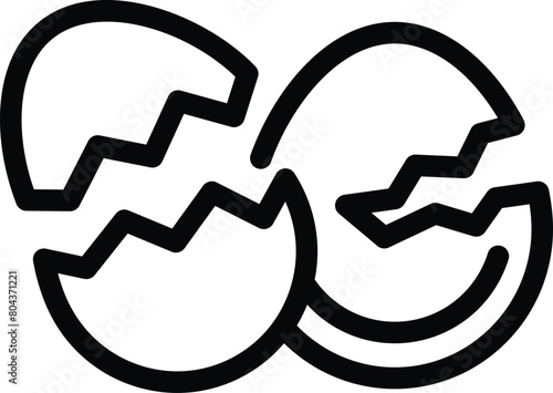 Eggshells waste icon outline vector. Organic trash. Agricultural rubbish material