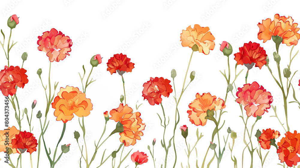 Red and Orange Carnation Background