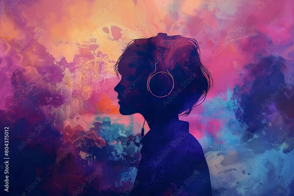 Abstract background people and headphone Abstract background people and headphone