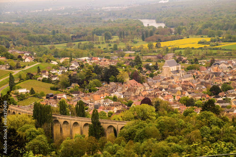 Naklejka premium sancerre sur loire in cher in bourgogne
