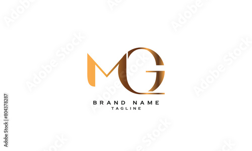 MG, GM, Abstract initial monogram letter alphabet logo design