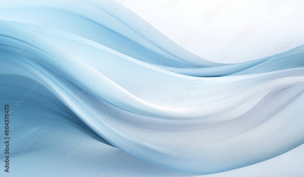 Fototapeta premium Light blue silk fabric with soft folds. Luxury fabric and fashion concept. Background for beauty and fashion product, banner with copy space.