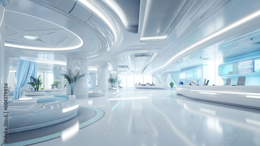 Design a futuristic hospital interior