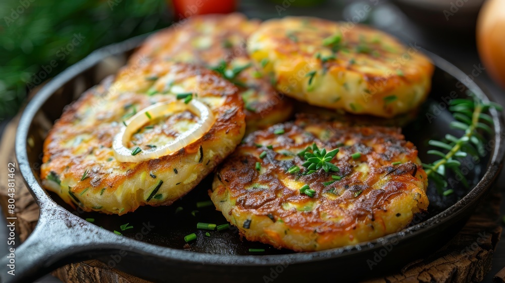 Crispy Vegetable Fritters in a Cast Iron Skillet Crispy Vegetable Fritters in a Cast Iron Skillet