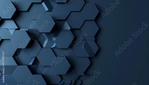 Create a 3D rendering of a blue honeycomb pattern