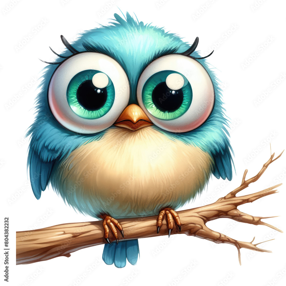 Funny Birds on Branch Clipart