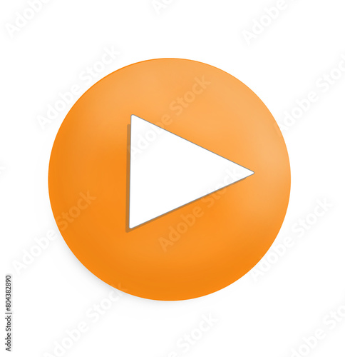 Rounded play orange button icon
