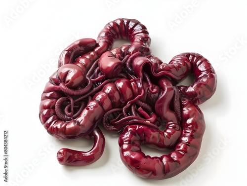 Coiled Intestinal Formations on Stark White Backdrop