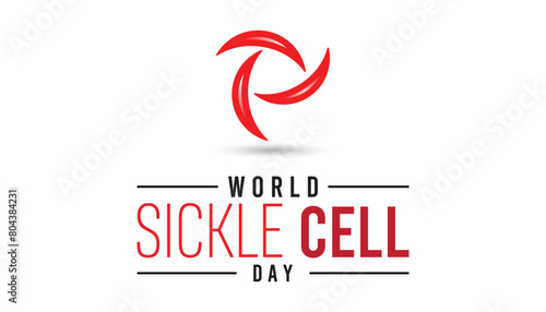 World Sickle Cell day every year in June. Template for background, banner, card, poster with text inscription.