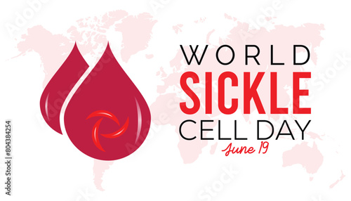 World Sickle Cell day every year in June. Template for background, banner, card, poster with text inscription.