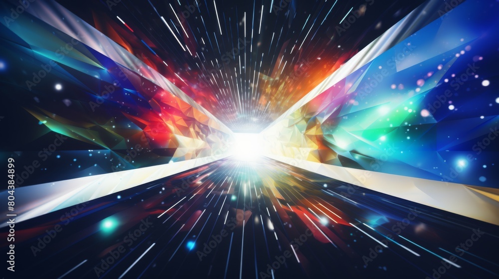 Naklejka premium A vibrant abstract background featuring colorful stars and flowing lines.